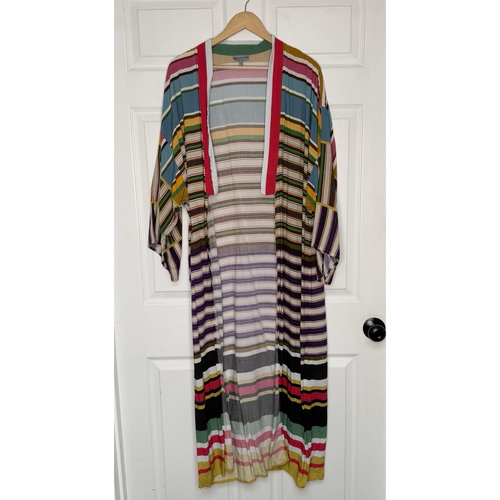 Anthropologie Conditions Apply Womens One Size Duster Kimono Stripe Multi-color
